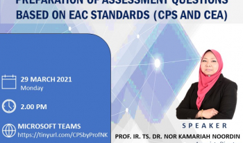 Preparation of Assessment Questions Based on EAC Standards 2020 by Prof. Ir. Ts. Nor Kamariah Noordin
